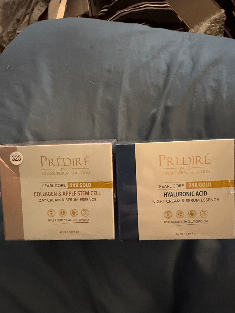 PRÉDIRÉ Day & Night Skincare Duo — White & Gold Moisturizers
